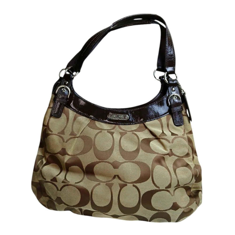 Coach Soho Hobo Signature Jacquard‎ Shoulder Handbag Purse Brown